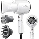 Wavytalk Hair Dryer with Diffuser and Comb, 1875W Hair Blow Dryer with Diffuser for Curly Hair Fast Drying, Quiet Lightweight Design, White