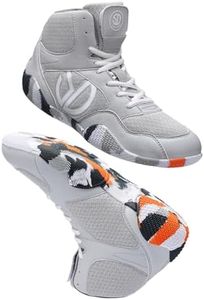 Men's Wrestling Shoes with Lightweight,Sdtdid Boxing Shoes Made of Micro Suede for Gym,Powerlifting,Bodybuilding,Training Etc. Grey