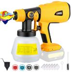 Cordless Paint Sprayer,HVLP Brushless Spray Gun with 4 Nozzles, for DeWalt 18V/20V Max Battery, for Garden Irrigation, House Painting, Furniture,Cabinets, DIY Work(Tool Only)