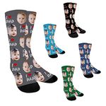 Byxhuc Custom Socks with Photo, Socks with Faces on Them Custom, Custom Face Socks Gift for Him Boyfriend Husband Wife, A13-dad Socks, Medium