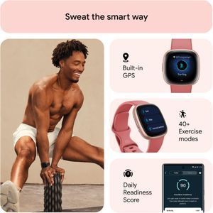 Fitbit Versa 4 Smartwatch – Pink Sand, Fitness & Health Tracker