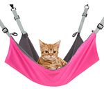 RivenAn Cat Hammock, Pet Cage Hammock Bed, Hanging Adjustable Two Sides Comfortable/Waterproof Resting Sleepy Pad for Cats Small Dogs Rabbits or Other Small Animals (Pink)