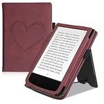 kwmobile Case Compatible with Pocketbook Touch Lux 4/5/Touch HD 3/Color (2020)/ Vivlio Lux 5 Case - Cover for eReader with Magnetic Closure - Dark Red