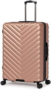 Kenneth Cole REACTION Women's Madison Square Hardside Chevron Expandable Luggage, Rose Gold, 20-Inch Carry On, Kenneth Cole Reaction Women's Madison Square Hardside Chevron Expandable Luggage