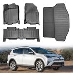 Shvgen Car Floor Mats & Rear Cargo Mat Custom Fit for 2013-2018 Toyota RAV4, Black Floor Mats, Trunk Mat Rubber Liner, Automotive Floor Mats & Cargo Liners All Weather Fit Toyota Rav4 Accessories