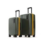 MOKOBARA Iconic Range The Set of 2 Luggage 58Cms + 69Cms Cabin & Medium Size German Makrolon Polycarbonate Hard Sided 8 Hinomoto Wheels Suitcase Trolley for Travelling (Forest Sunray - Green)