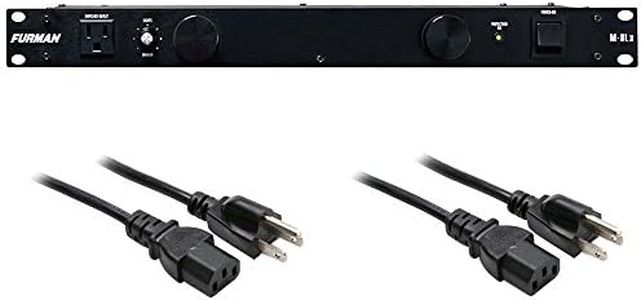 Furman M-8Lx Merit X Series 8 Outlet Power Conditioner & Surge Protector with Dual Rack Lights Plus (2) Hosa 18 Gauge Electrical Extension Cable
