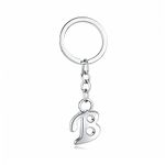 Caristo English Alphabet Letter B (KC-1) Silver Metal Name Keychain for Car Bike Men Women Kids