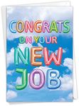 The Best Card Company - New Job Card with Envelope - Employment Congratulations Greeting (Not 3D or Raised) - Inflated Messages New Job C5651RNJG