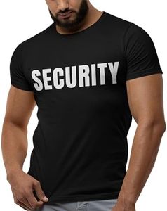 Sweet Gisele Security Shirts for Men – Event Staff Shirt for Concert, Wedding, Club Mens Halloween Shirt Front & Back Print Black 5X-Large