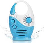 Waterproof Shower Radio, Portable AM FM Radio with Hook Design, Battery Operated Radio Built-in Speaker, for Bathroom Kitchen Outdoor Use