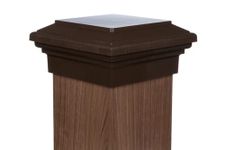 8x8 Post Cap (Actual 8") Brown Flat Newel Top for Outdoor Fences, Decks, Mailboxes, Pools and Railings, by Atlanta Post Caps