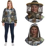 Natural Apiary - Zephyros 3 Layer Ventilated Beekeepers Jacket (Suit), Includes 2 x Non-Flammable Veils (Round & Fencing), Stay Cool with Superb Sting Protection for Professional & Beginner Beekeepers