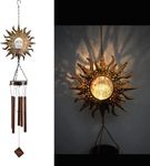 lifemet Wind Chimes Solar Lights - Powered LED Sun Night lights outdoor Garden Waterproof Metal Windbell Chime Light Lamp for Patio Deck Lawns Yard Patio