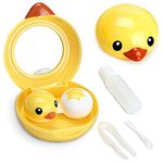 Jackals Cute Little Duck Contact Lens Case for Men and Women (Including Mirror, Tweezers & Solution Bottle)