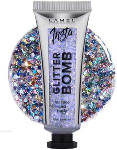 LAMEL Insta Glitter Bomb: Quick-Dry Holographic Face & Body Glitter Gel | Long-Lasting Shine & Effortless Removal | Perfect Face Glitter Makeup & Body, Hair Shimmer | Vegan & Cruelty Free -0.67 fl.oz