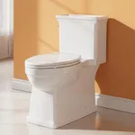 Toilet, 16.5" One-Piece Comfort Height Elongated Bowl with Soft-Close Seat, 1.28 GPF Dual Flush, 12" Rough-In White Bathroom Toilet for Home Use
