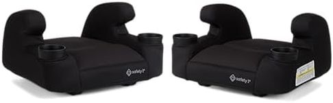 Safety 1st Comfort Ride Lite Booster Car Seat, 2-Pack, Lightweight Backless Booster Seat, Machine Washable, Dishwasher Safe Cup Holders, USA-Made, Fits Kids 40-100 lbs, 43.4-57", Pure Black