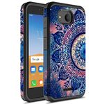 Alcatel Tetra Case, Rosebono Slim Hybrid Dual Layer Shockproof Hard Cover Graphic Fashion Cute Colorful Silicone Skin Cover Armor Case for Alcatel Tetra (Mandala)