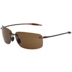 JULI Sports Sunglasses for Men Women Tr90 Rimless Frame for Running Fishing Golf Surf Driving(Brown/Brown)