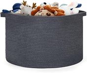 Ravinte Blanket Basket - 20"x 20"x 13" Cotton Rope Basket for Living Room, Baby Toy Storage Basket, Large Woven Laundry Basket (Gray)