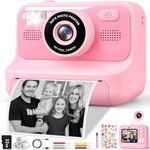 Subtail Kids Camera Instant Print - 2.4'' Instant Camera for Kids with 32GB Card | 3 Rolls Print Paper - 1080P Selfie Kids Digital Cameras - Birthday Kids Toys Gifts for Girls Boys Aged 3-12 - Pink