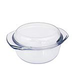 Glass Casserole Dish with Lids, 1.5L 17cm, Oven Proof, Microwaveable, Medium Lidded Casserole Dish