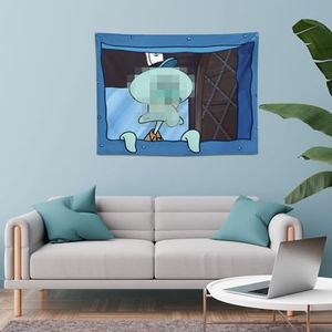 Jzbulo Tapestry Funny Cartoon Tapestries Wall Hanging Banner Home Decor Tapestry for Bedroom College Dorm Window Designs Art Wall Tapestry 40 * 28inch Horizontal