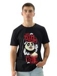 The Souled Store Official Kung Fu Panda: Dim Sum Wisdom Short Sleeve Round Neck Black Graphic Printed Regular Fit Cotton T-Shirts for Men and Boys - Find Inspiration in Every Bite