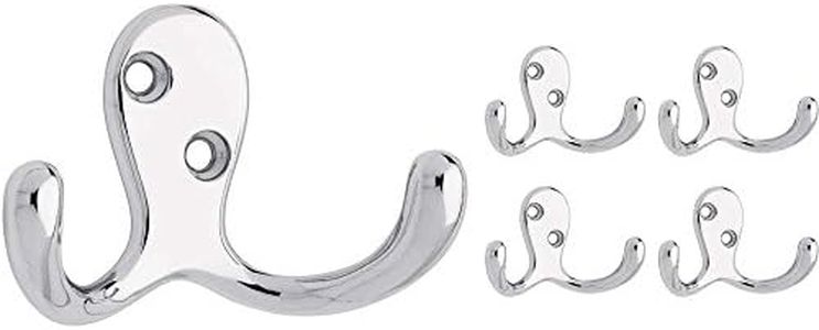 Franklin Brass FBDPRH5-PC-C Double Prong Robe Hook in Polished Chrome, (5-Pack)