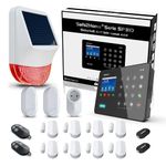 Safe2Home® SP310 Wireless Alarm System Large Set Solar Siren Roling Code Changing Channels German GSM Alarm System SMS Alarm System Alarm System for Home Office