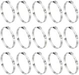 PATIKIL 30 Pack 2 1/8" Cinch Clamp Rings, 304 Stainless Steel 54.3-57.5mm Single Ear Crimp Rings for Tubing Pipe Fitting Connections, Silver Tone