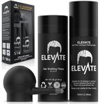 ELEVATE Hair Perfecting 3-in-1 Kit Set Includes Natural Hair Thickening Fibers & Spray Applicator Pump Nozzle & Locking Setting Hold Spray | Instantly Conceal Balding and Thinning Areas (Black)
