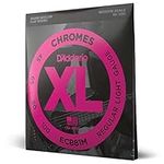 D'Addario XL Chromes Flat Wound Bass Guitar Strings - ECB81M - Medium Scale - Regular Light, 45 - 100