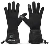 SNOW DEER Heated Gloves Liners for Women Men, Rechargeable Battery Electric Ladies Thin Inner Glove, Touchscreen, for Skiing Hiking Ski Riding