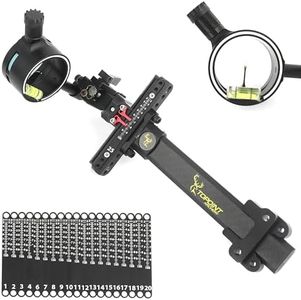 Single Pin Compound Bow Sight 0.019" Fiber 4X 6X 8X Carbon Fiber Long Bar Micro Adjustable Bow Sight High-end Competitive Outdoor (Only Bow Sight)