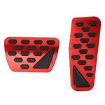 CEBAT 2PCS Red Non-Slip Performance Foot Pedals Pads Auto Aluminum Pedal Covers for Jeep Wrangler JL/JLU 2018-2023,2020 2021 2022 Gladiator JT