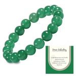 Green Aventurine Bracelet for Women Men, 10mm Natural Emerald Bead Bracelet Protection Healing Crystal Bracelet Bring Good Luck Wealth Prosperity