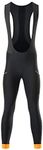 MY KILOMETRE Gravel Men Thermal Bib Tights Winter Cycling Bib Pants with Side Pockets, Black, Large