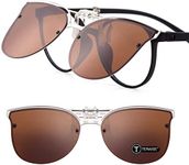 TERAISE Women’s Clip-on Sunglasses for Prescription glasses- Polarized Flip up Vintage Cat Eye Sunglasses Driving for Ladies
