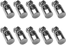 Asiatic Metal Toggle Spring Stop Single Hole String Cord Locks End Stopper Used for Luggage, Tighten The Shock Cord, Rope, Paracord, and Also for Making DIY Items And Crafts Silver (Pack of 12).