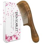 ERZA SCARLET Real Natural Green Sandalwood Wooden Comb/Boutique Hair Comb - NO SNAGS,NO STATIC,NO TANGLE (Standard tooth)