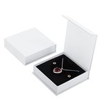 Bssay 20 Pack Jewelry Gift Boxes Necklace Earring Ring Box Gift Box with Cotton Filled and Lids,Jewelry Box Gift Boxes 3.9x3.9x1.1inch (White)