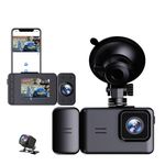 CLEGO 3 Channel Dash Cam for Cars with 2.5K Video | WiFi | Night Vision | G-Sensor | Loop Recording | 145° Wide Angle | Parking Surveillance |Supports 128GB | Front, Interior & Rear Dashcam