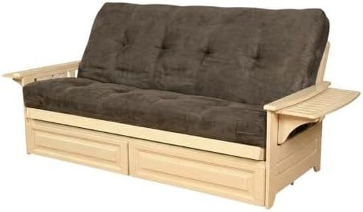 Starlight Canyon Home White Futon with Polyester Fabric, Durable Frame, Modern Design, Compact Size, Comfortable Seating for Living Room, Guest Room
