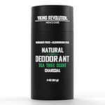 Viking Revolution Sandalwood Deodorant Men - With Shea Butter, Coconut Oil, Baking Soda, Beeswax - Aluminum-Free Charcoal Men Deodorant - 3 Oz / 85g