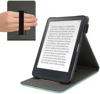 kwmobile Cover Compatible with Kobo Clara HD - Case with Strap + Stand - Mint