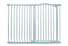 Safetots Extra Tall Curved Top Safety Gate, 125cm - 134cm, Matt Grey, Extra Tall 100cm in Height, Pressure Fit Stair Gate, Baby Gate for Doors Hallways and Spaces, Safety Barrier, Easy Installation