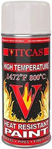 VITCAS Heat Resistant Paint Spray – Fireproof - Ideal for BBQ's – Engines – Exhausts - Stoves – Furnaces – Heaters - Anti Corrosive – Decorative Finish – 800 C - Cream/Beige