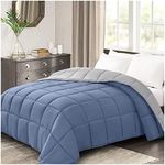 Homelike Moment Lightweight Queen Comforter - Blue Down Alternative Bedding Comforters Queen Size, All Season Duvet Insert Quilted Reversible Bed Comforter Soft Cozy Queen Full Size Blue/Grey